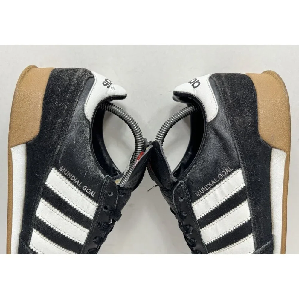 Adidas Mundial Goal Black Leather Indoor Soccer Shoes Lace Up Men’s Size 9_9